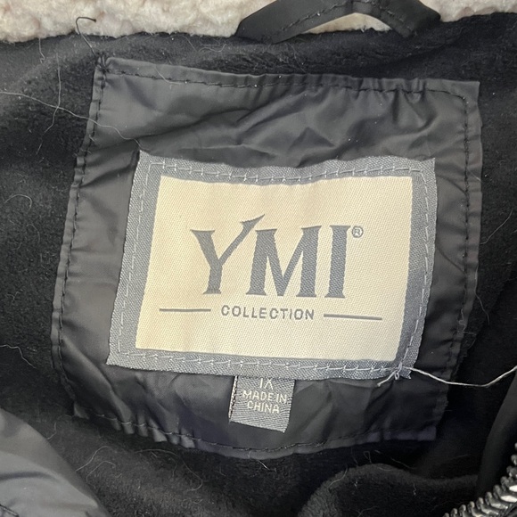 YMI Black Puffer Jacket with Detachable Hood - Picture 2 of 8